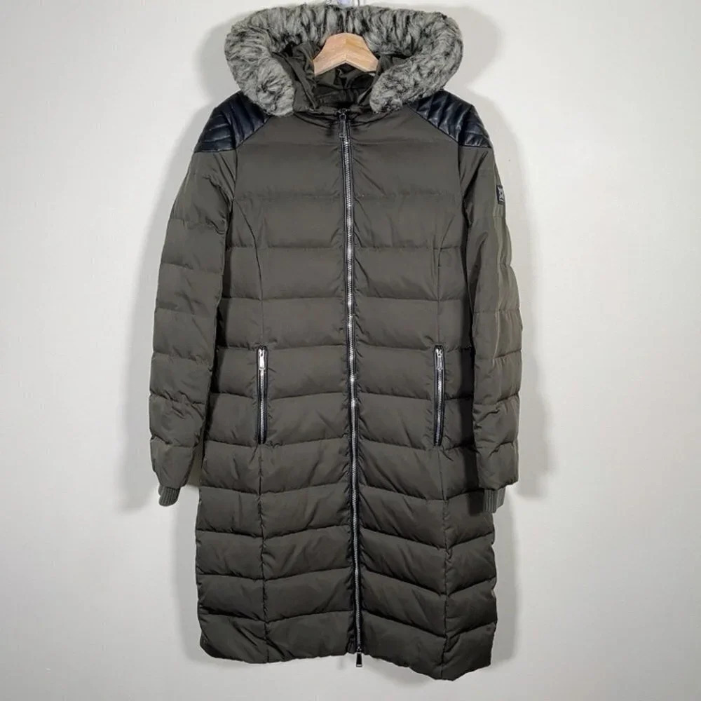 BCBGGENERATION Green Army Down Puffer Coat